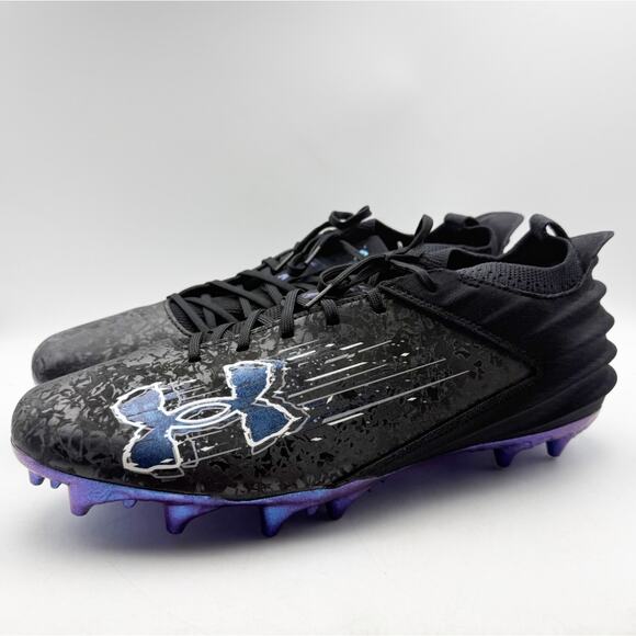 Under Armour Mens Blur Smoke Suede 2.0 MC Molded Football Cleat US 13 Black NWOB main image 12